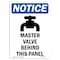 Signmission OSHA Notice, 7" Height, Master Valve Behind Sign With Symbol, 7" X 5", Portrait OS-NS-D-57-V-14149 - alternate 1